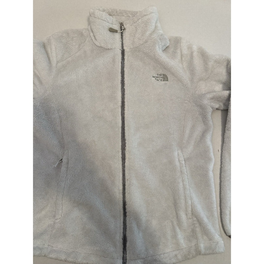 The North Face Osito Jacket White Gray Trim Women's Size Medium - Picture 15 of 16
